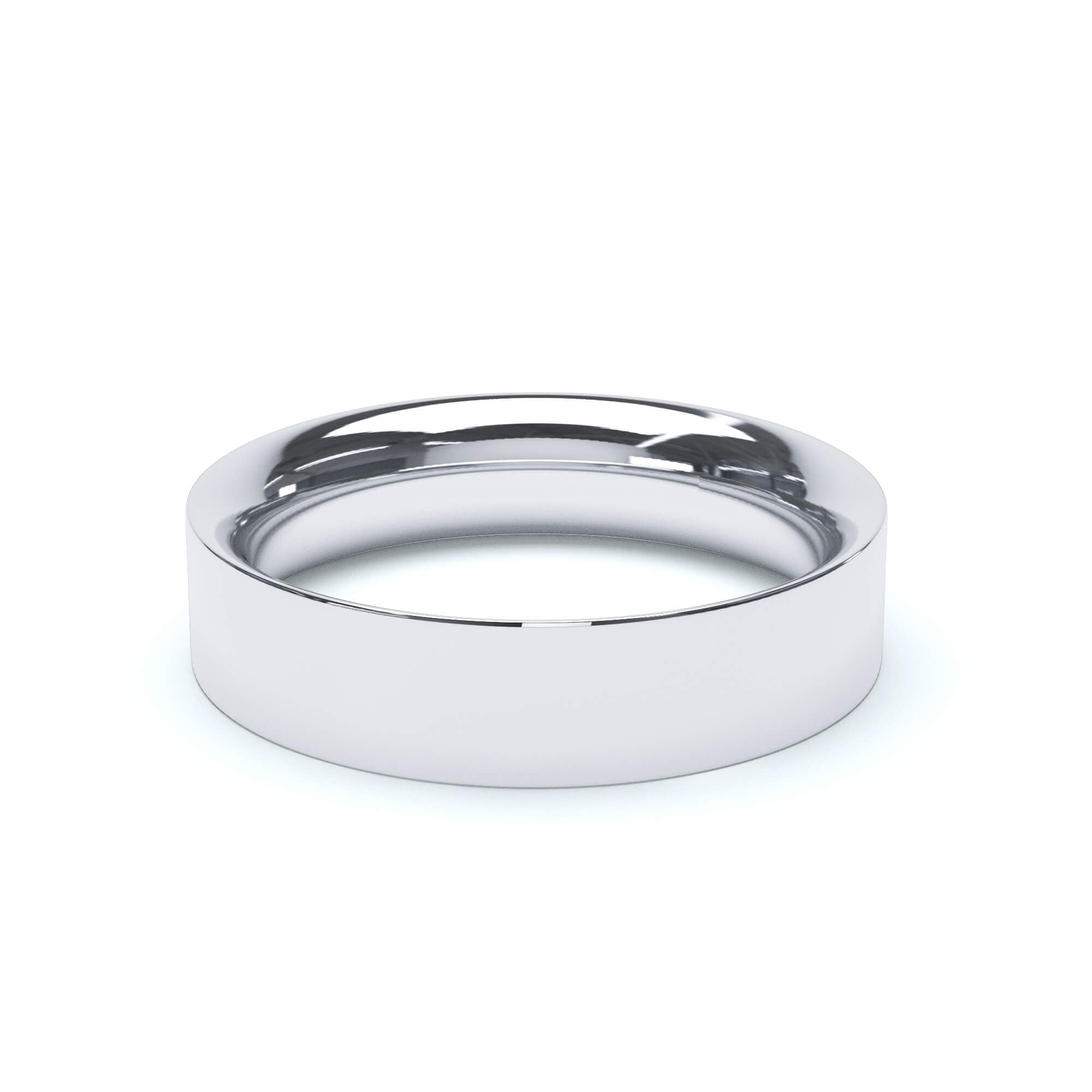 - Flat Court Profile Wedding Ring Platinum