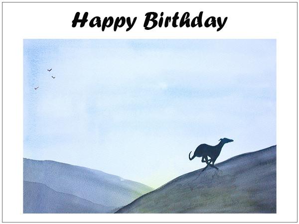 Greyhound Birthday Card - 'Run Free'
