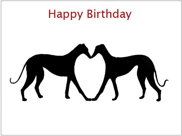 Greyhound Birthday Card - 'Love!'