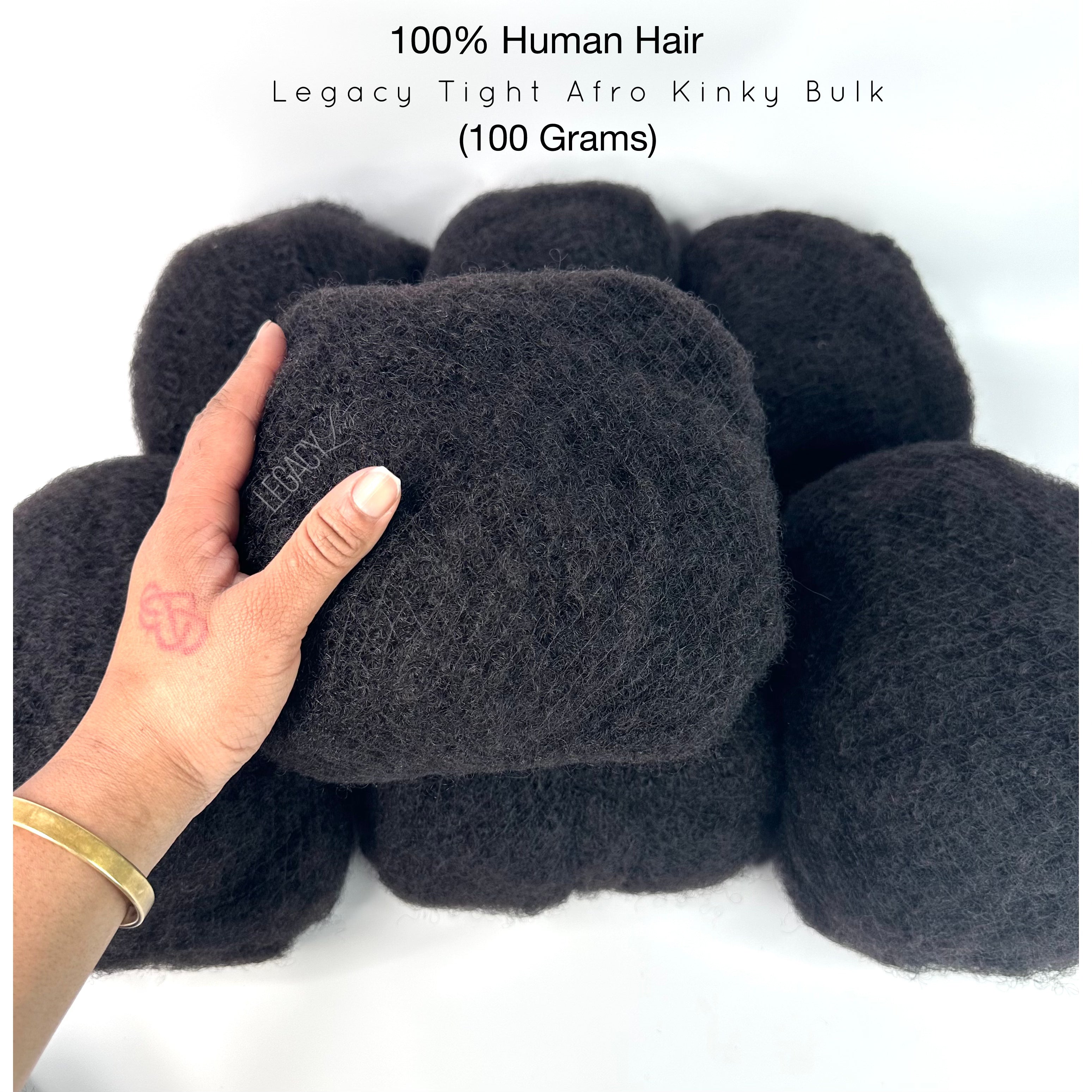 (100 Grams) Legacy Tight Afro Kinky Bulk 100% Human Hair