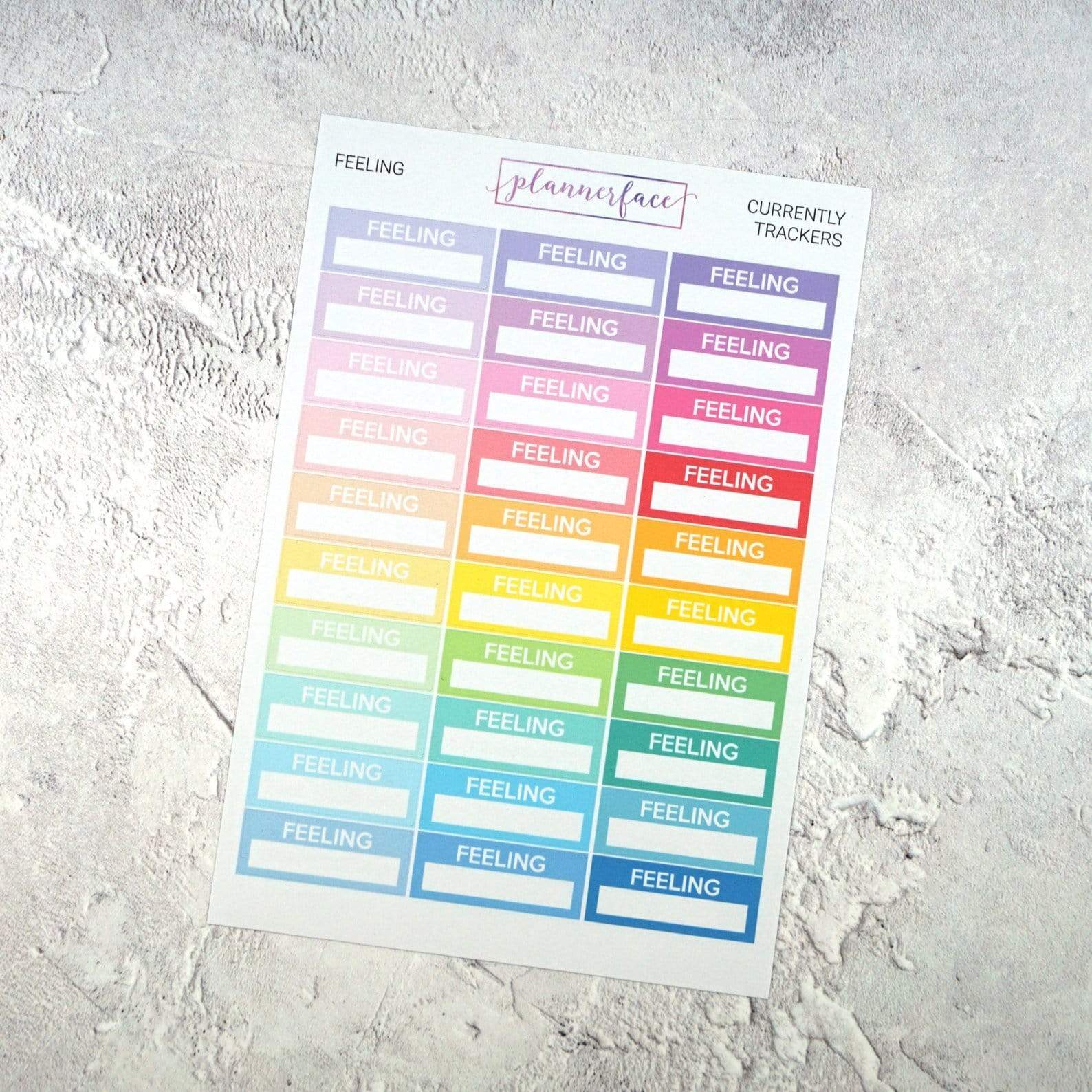 "Feeling" Currently Tracker Planner Stickers (Multicolour)