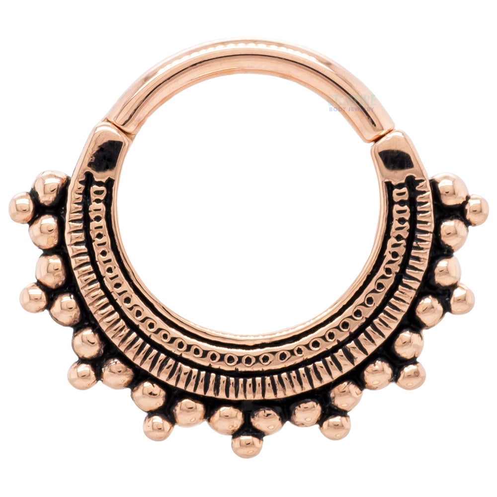 "Afghan" ( Antiqued Finish ) Hinge Ring in Gold & Platinum