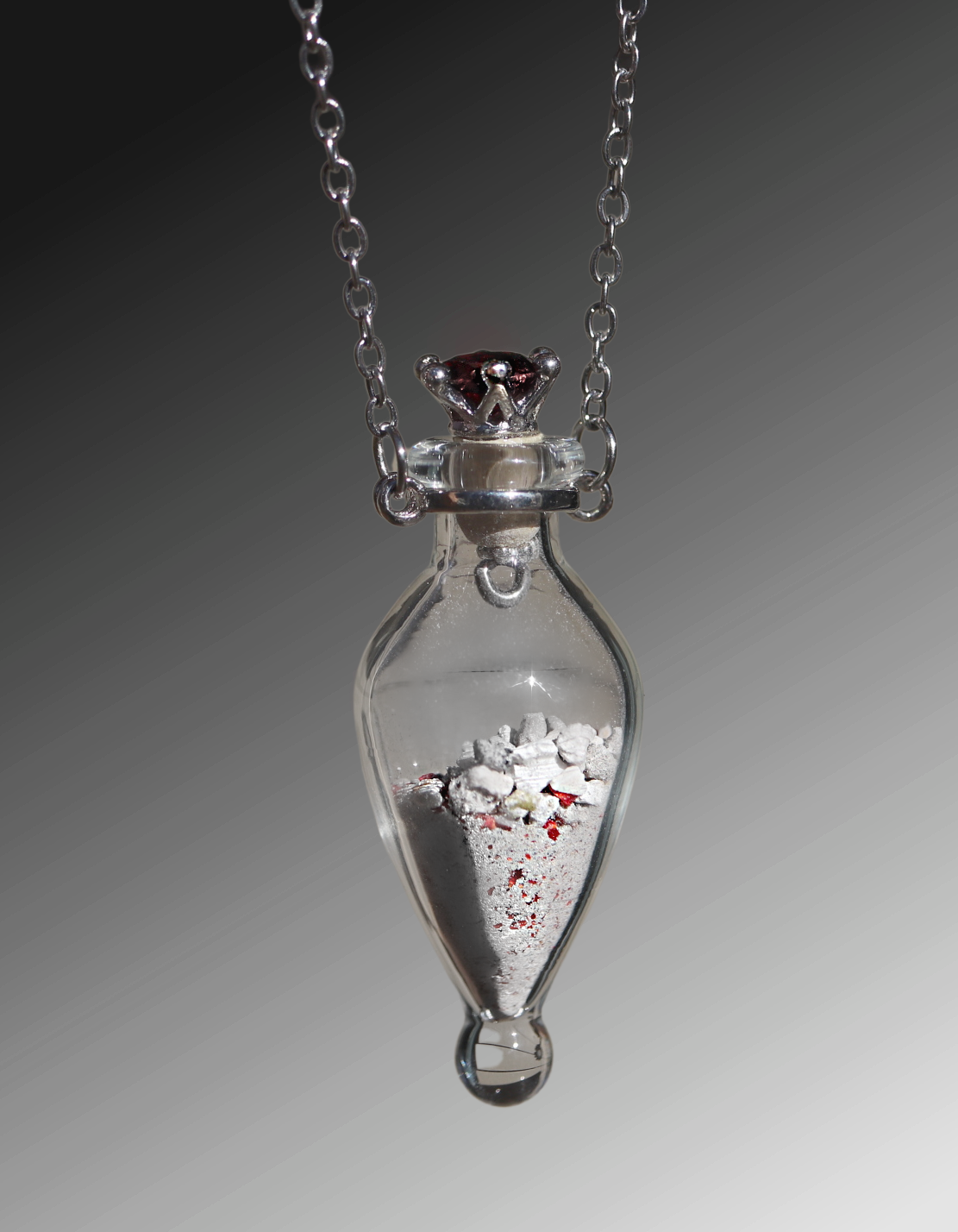 "Teardrop" - Personalized Fill-At-Home Glass Necklace (For Ashes, Dried Flowers, Sand, etc