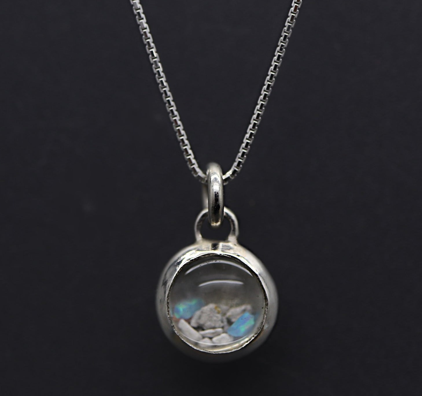 "Window to the Soul" Free Flowing Ash Glass Pendant - Available in Sterling and R/Y/W Golds