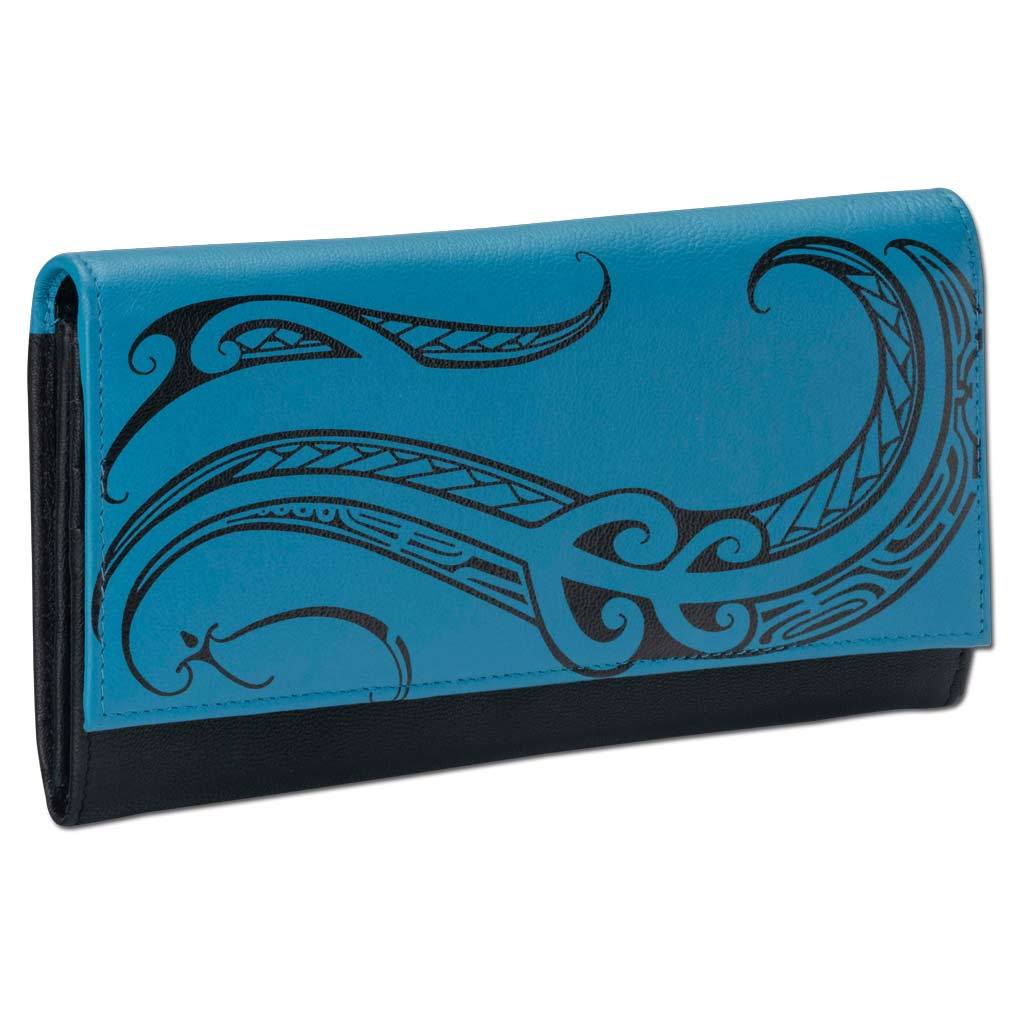 Hawaiian tattoo clutch wallet -  Art: "Ahona" by Kuaika Quenga