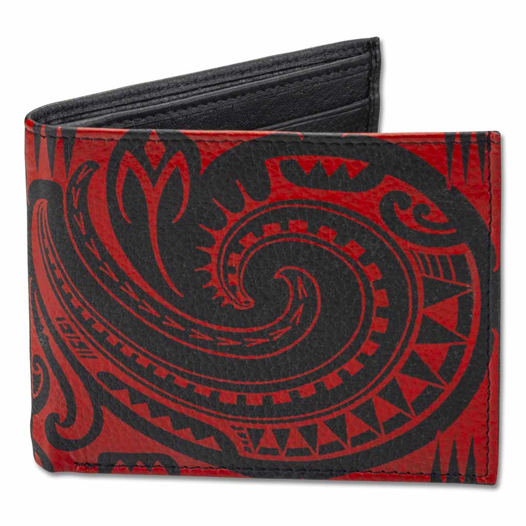 Samoan fish hook tattoo bifold wallet - Art: "Makau" by Sulu'ape Si'i Liufau