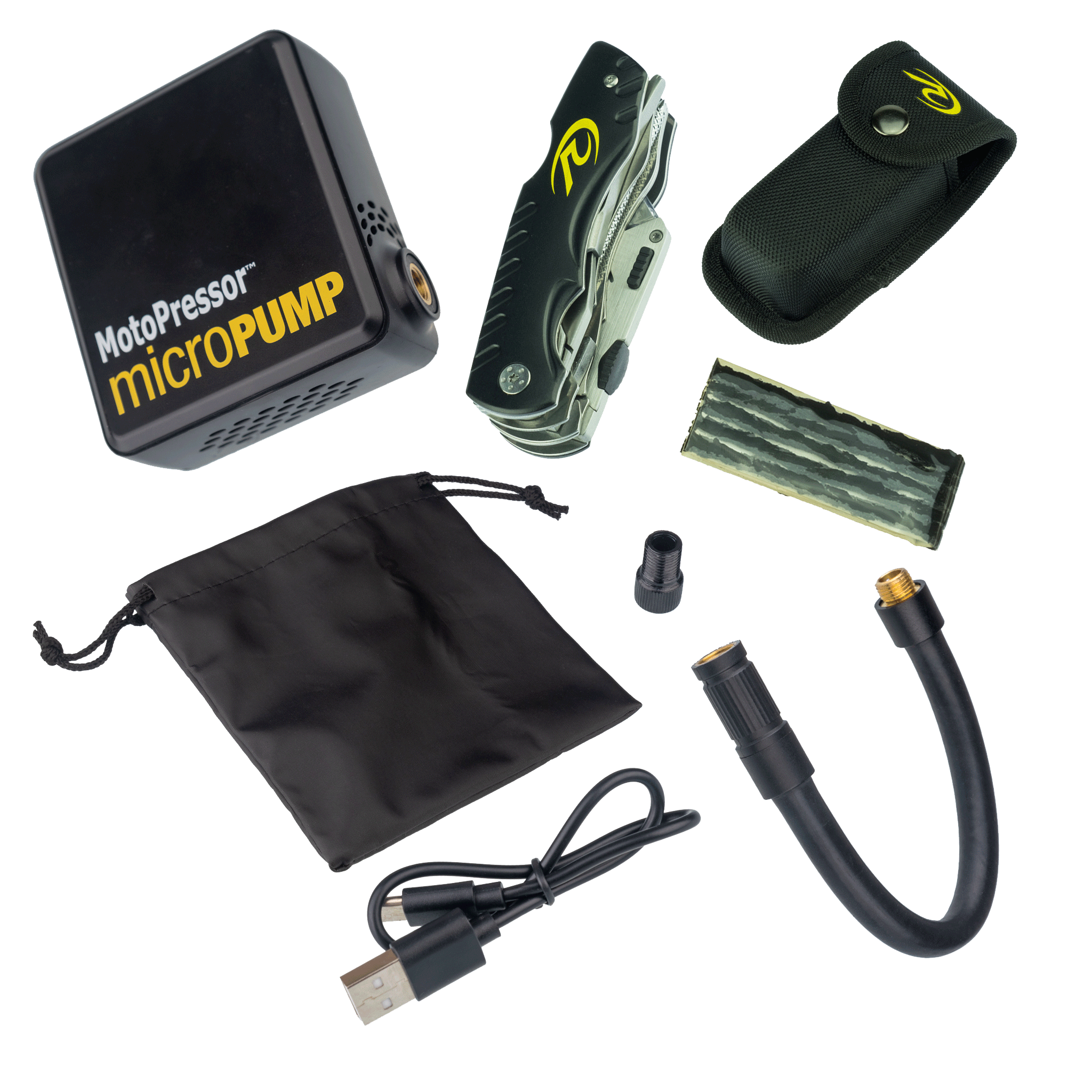 MotoPressor MicroPUMP and Puncture Repair Tool Combo