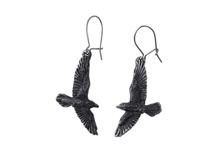 Black Raven Earrings