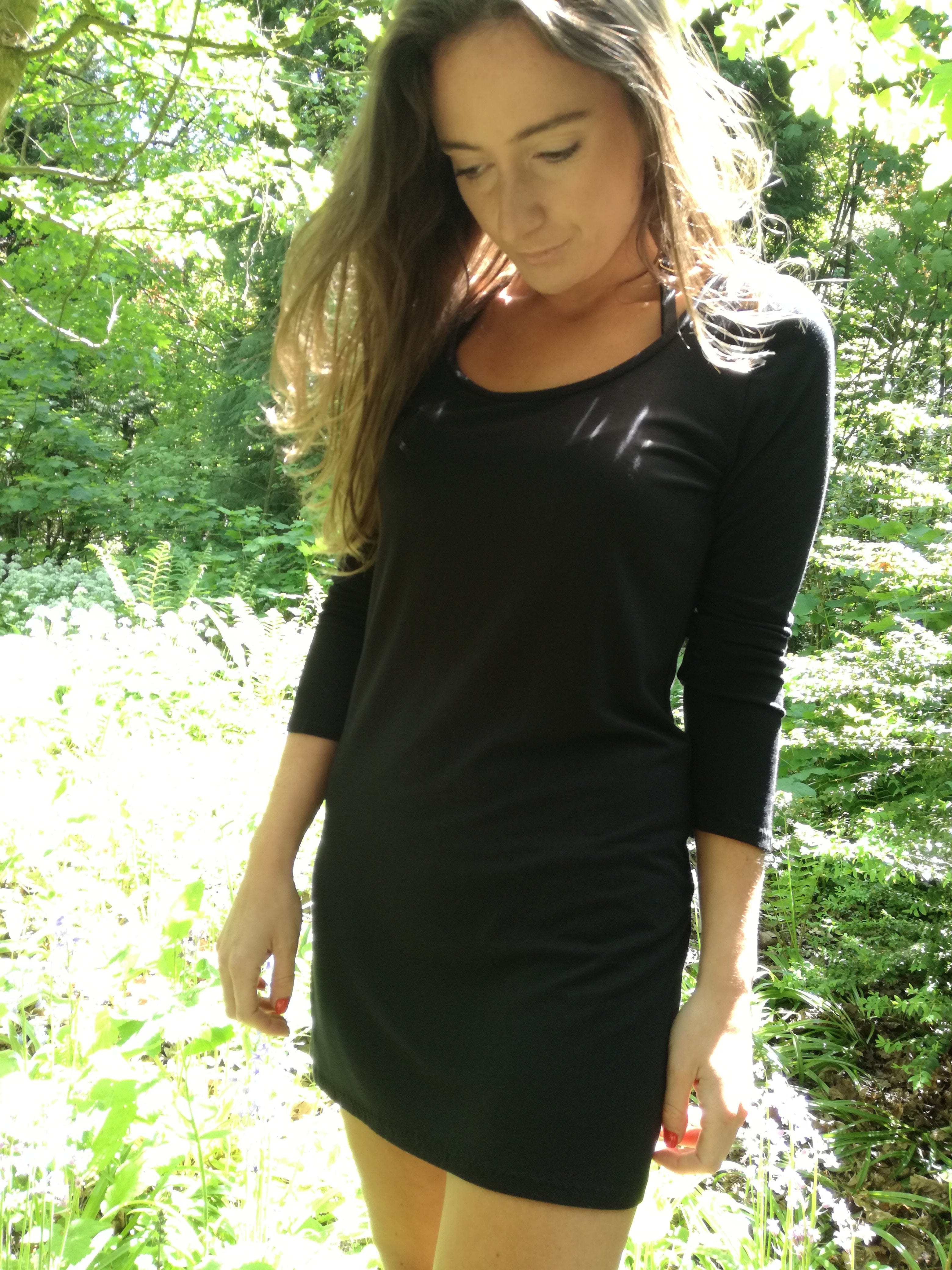 Womens Bamboo Basic Sleeved Dress Top