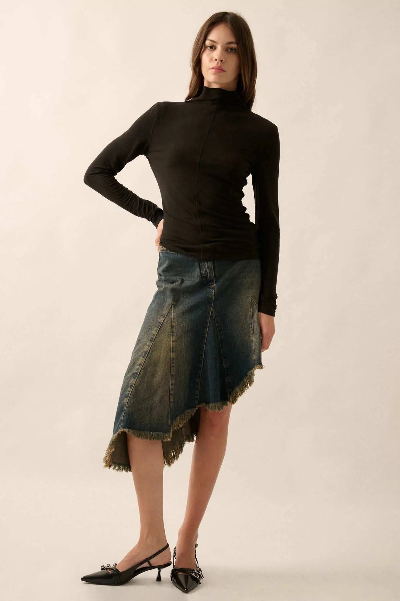 Above and Beyond Mock-Neck Baby Rib Top