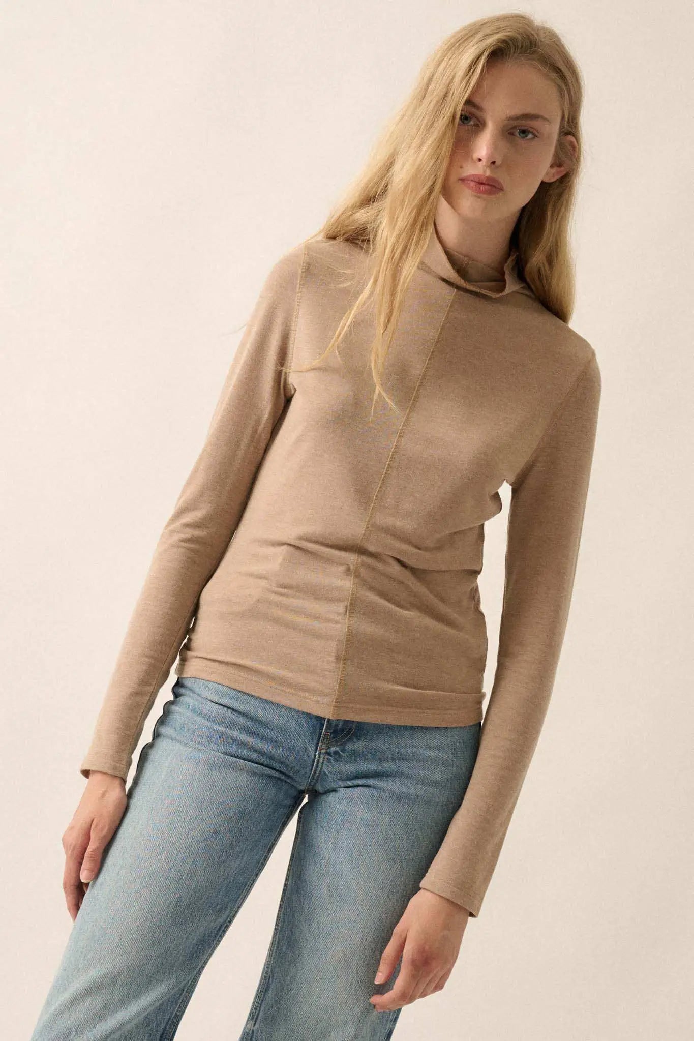 Above and Beyond Mock-Neck Baby Rib Top