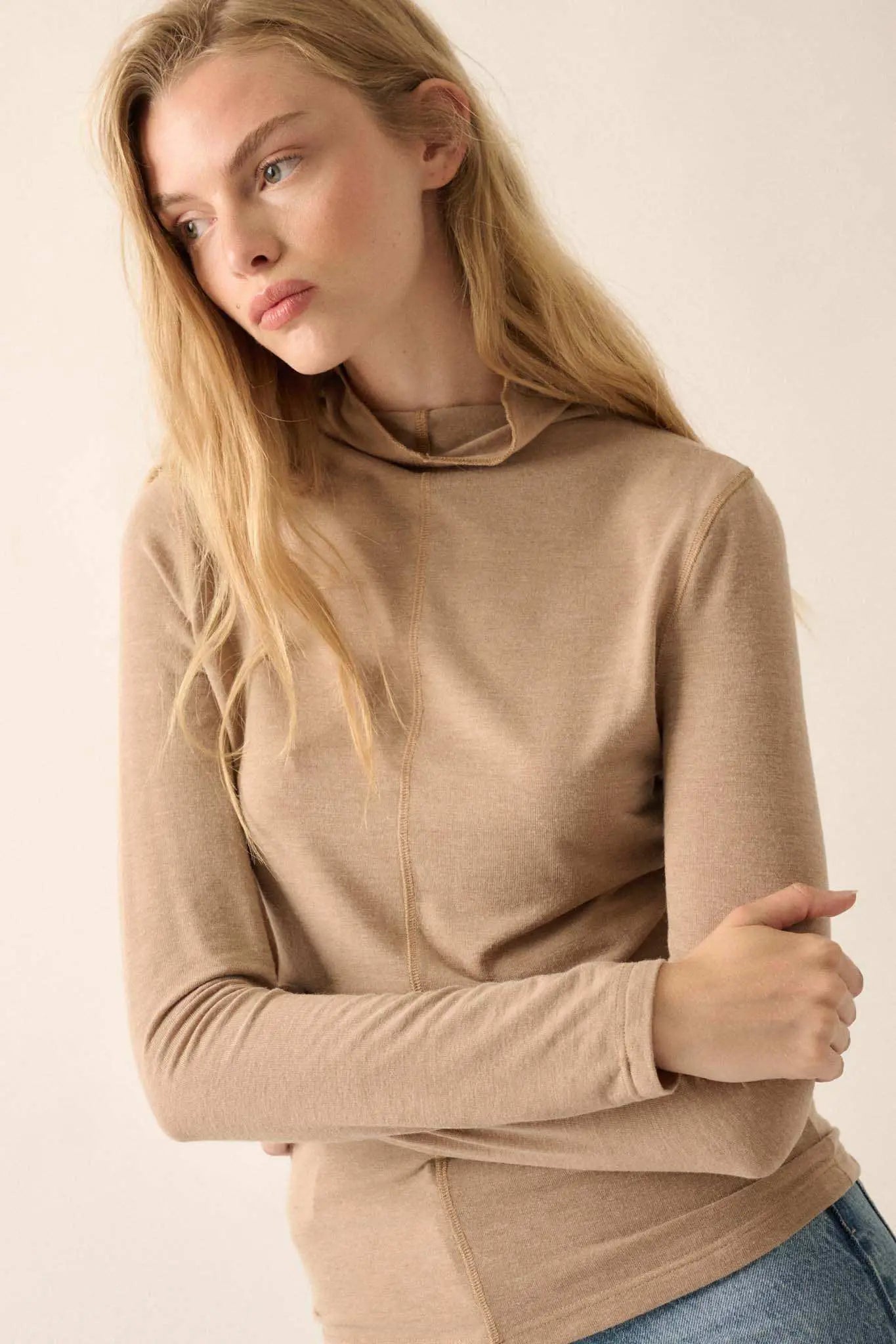 Above and Beyond Mock-Neck Baby Rib Top