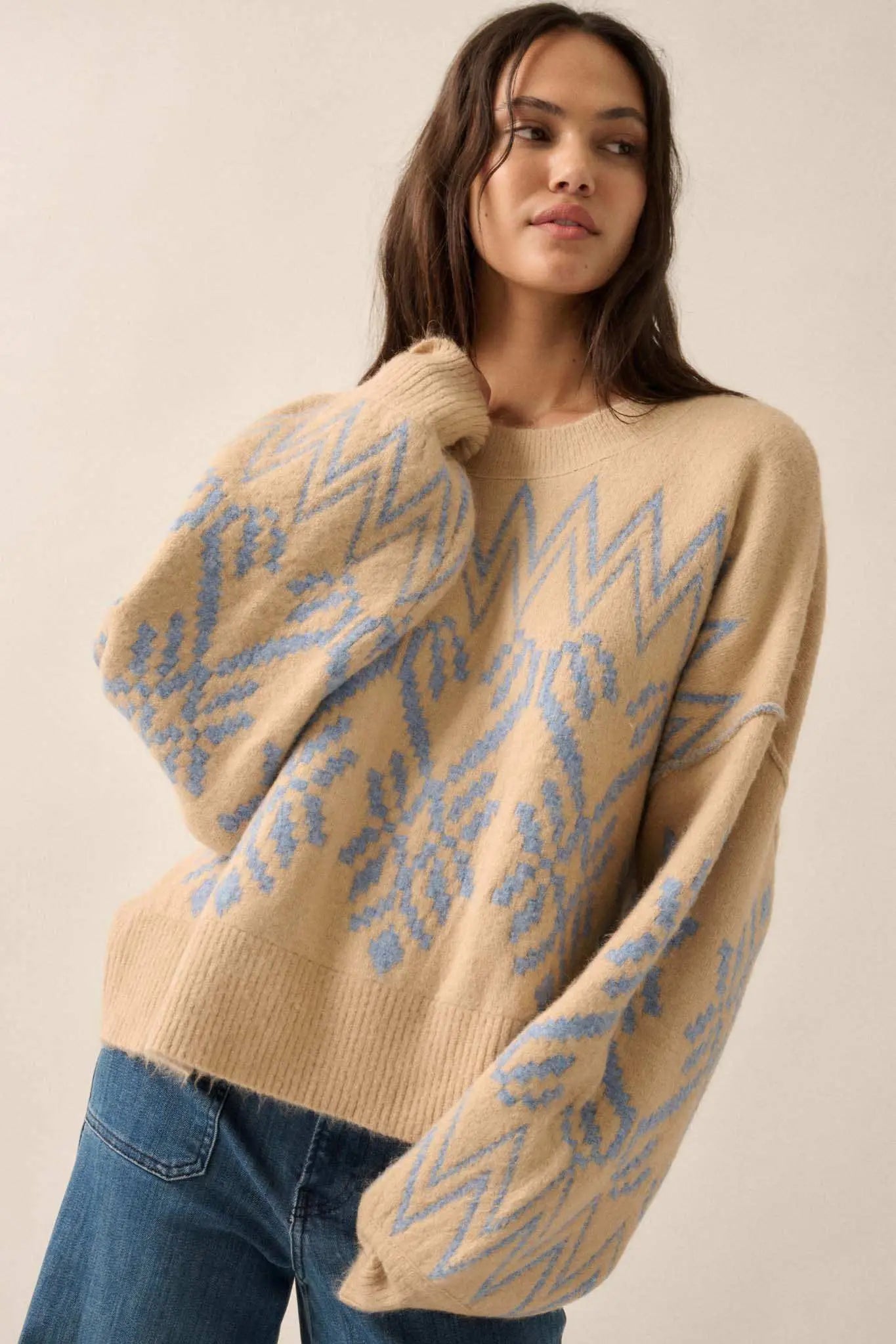 Altitude Adjustment Oversize Alpine Knit Sweater