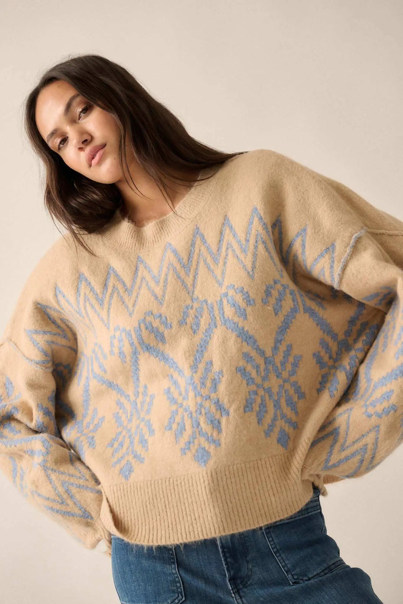 Altitude Adjustment Oversize Alpine Knit Sweater