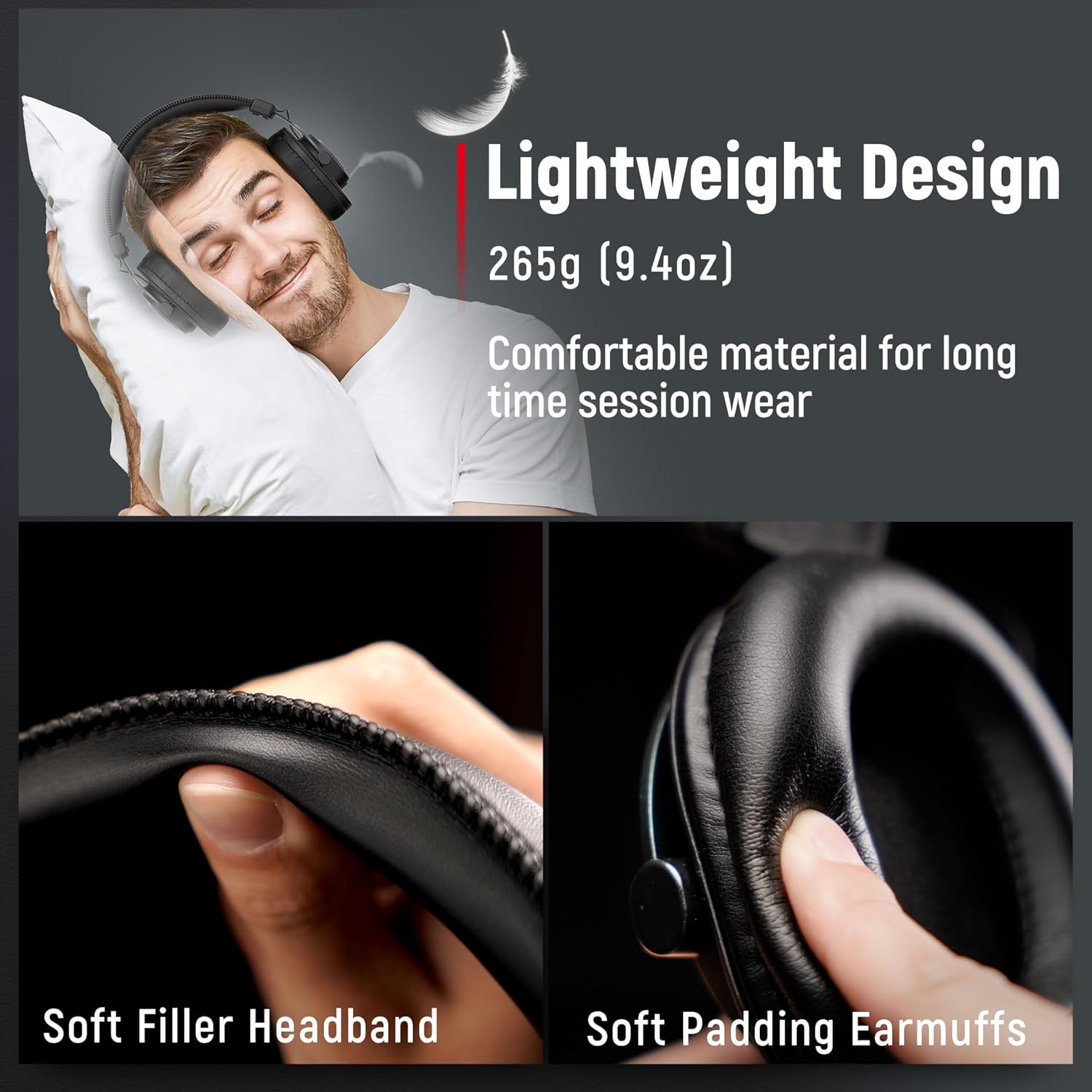 FIFINE H8 Studio Headphone with 50mm Dynamic Driver, 1/8" to 1/4" & 1/8" to 1/8" Coiled Cable for Recording Audio, Mixing Tracks