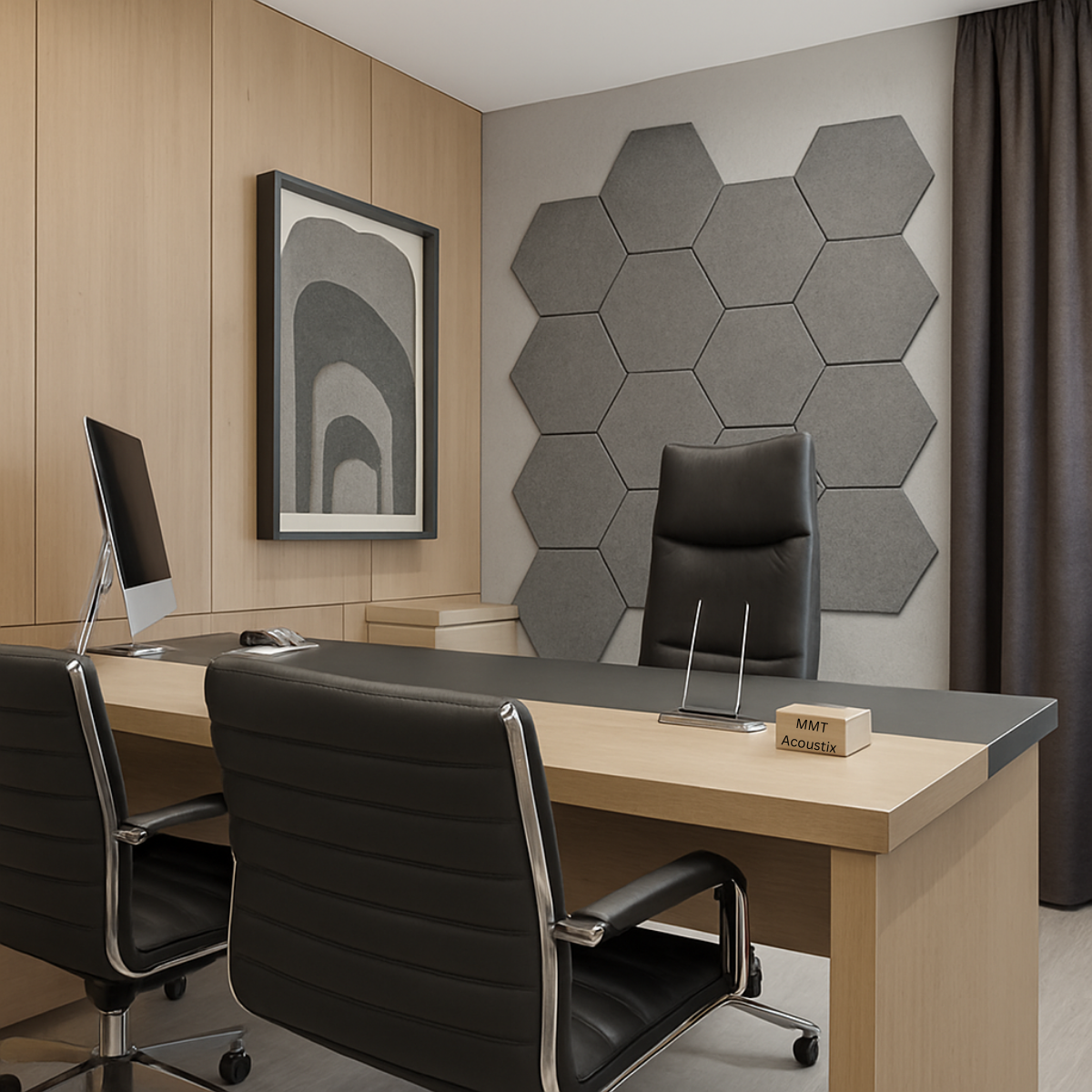 HexaFelt Bevelled Acoustic Panels | Pumice | 7 Pcs