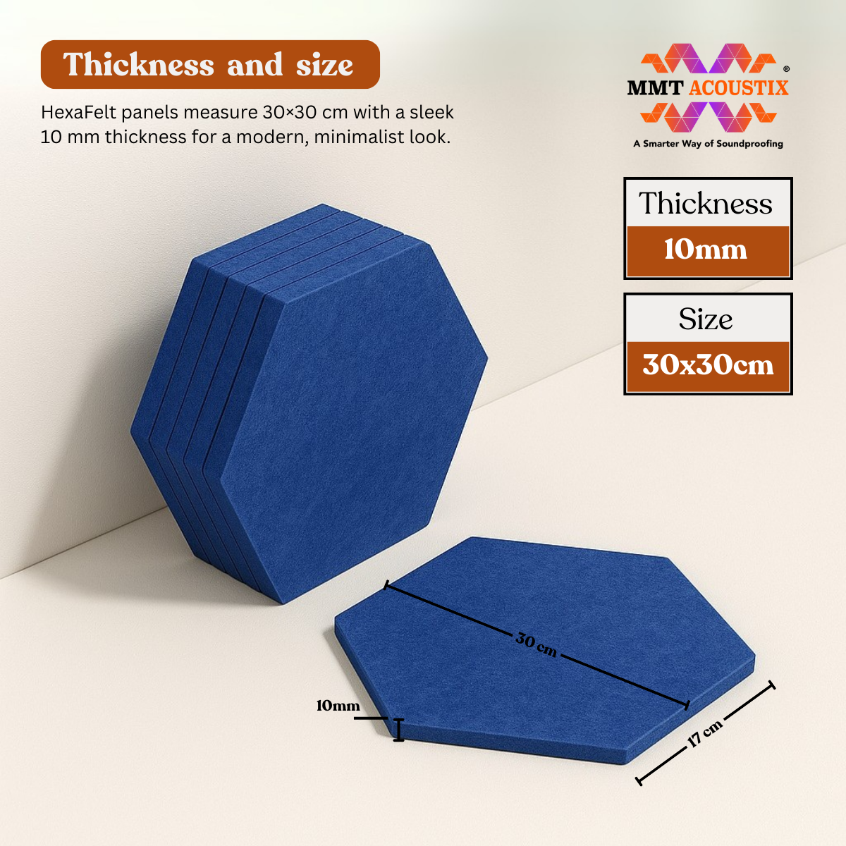 HexaFelt Bevelled Acoustic Panels | Carolina | 7 Pcs