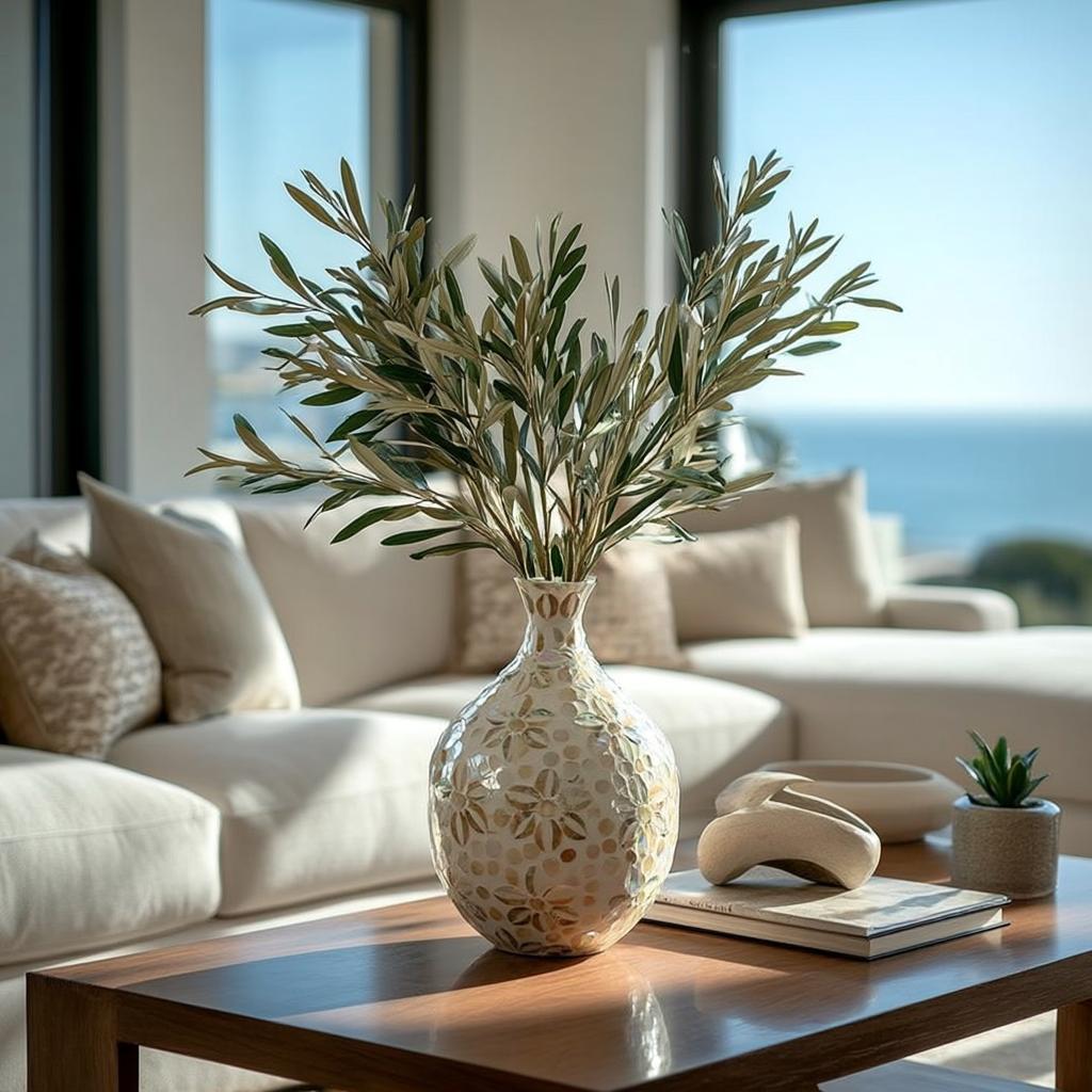 13" High Mother of Pearl Capraia Vase