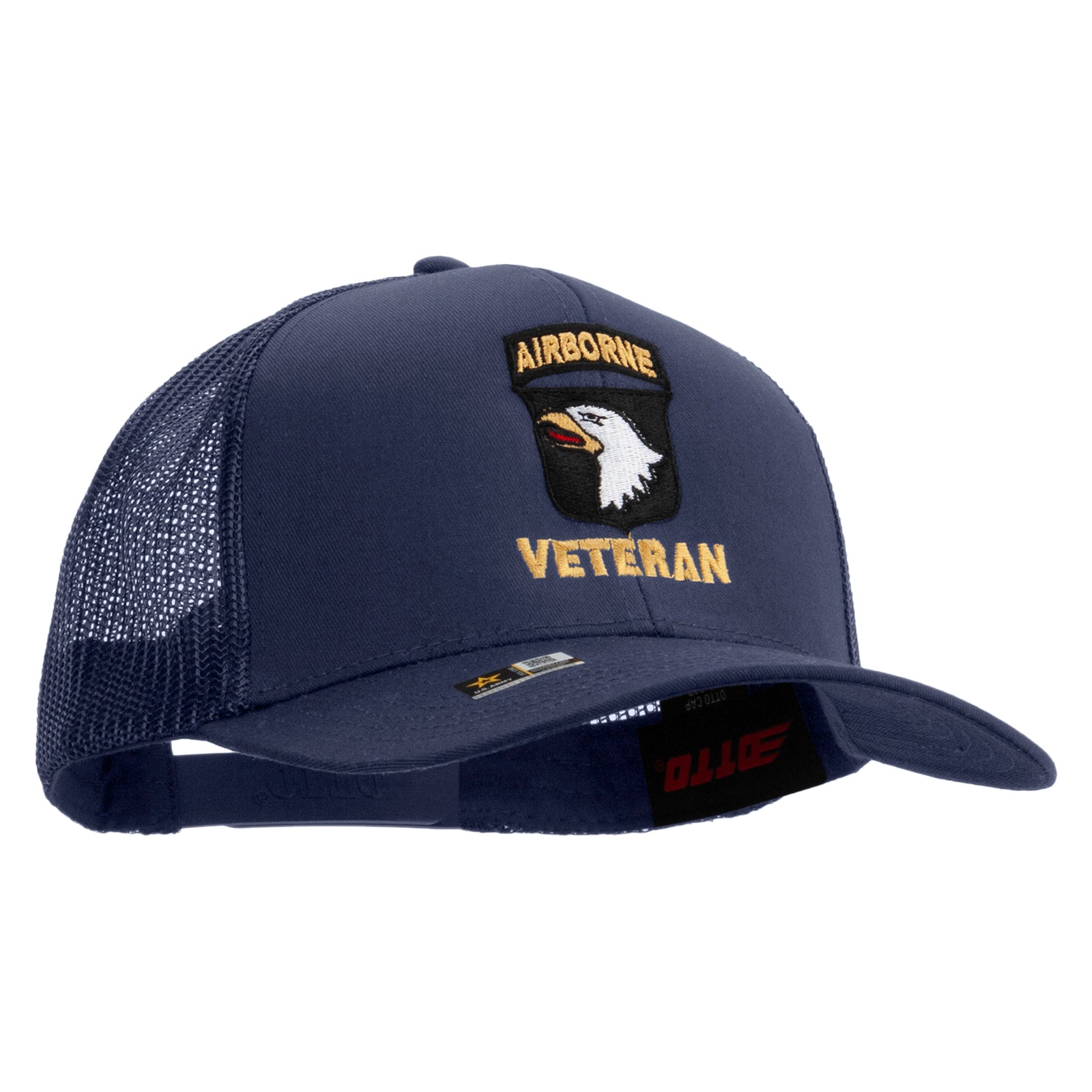 101st Airborne Veteran Military Embroidered Solid Cotton Twill Mesh Prostyle Cap