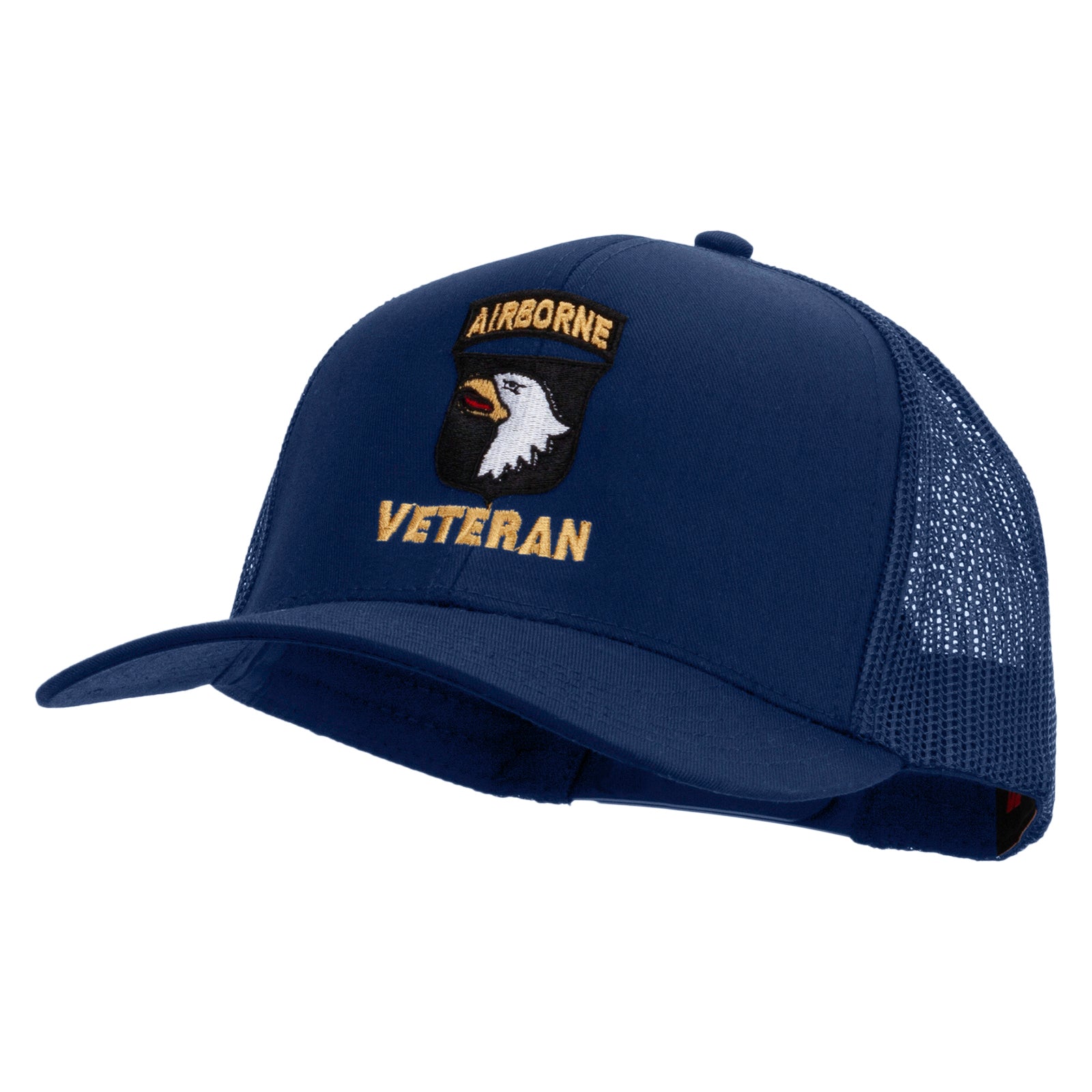 101st Airborne Veteran Military Embroidered Solid Cotton Twill Mesh Prostyle Cap