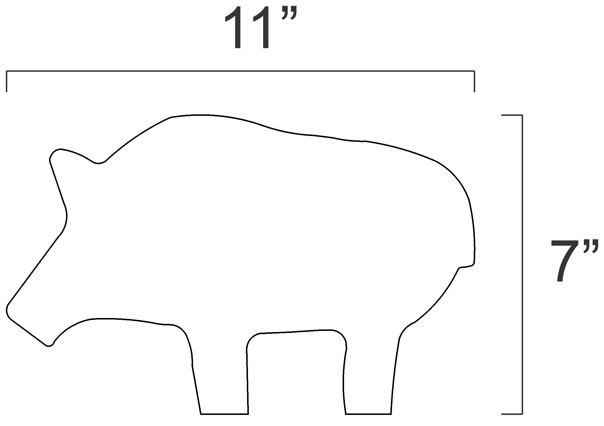 1/2sc IHMSA/NRA Metallic Silhouette Rifle Target Plates for Swingers - 4pc 3/8" AR500 Steel (124-PLATES)