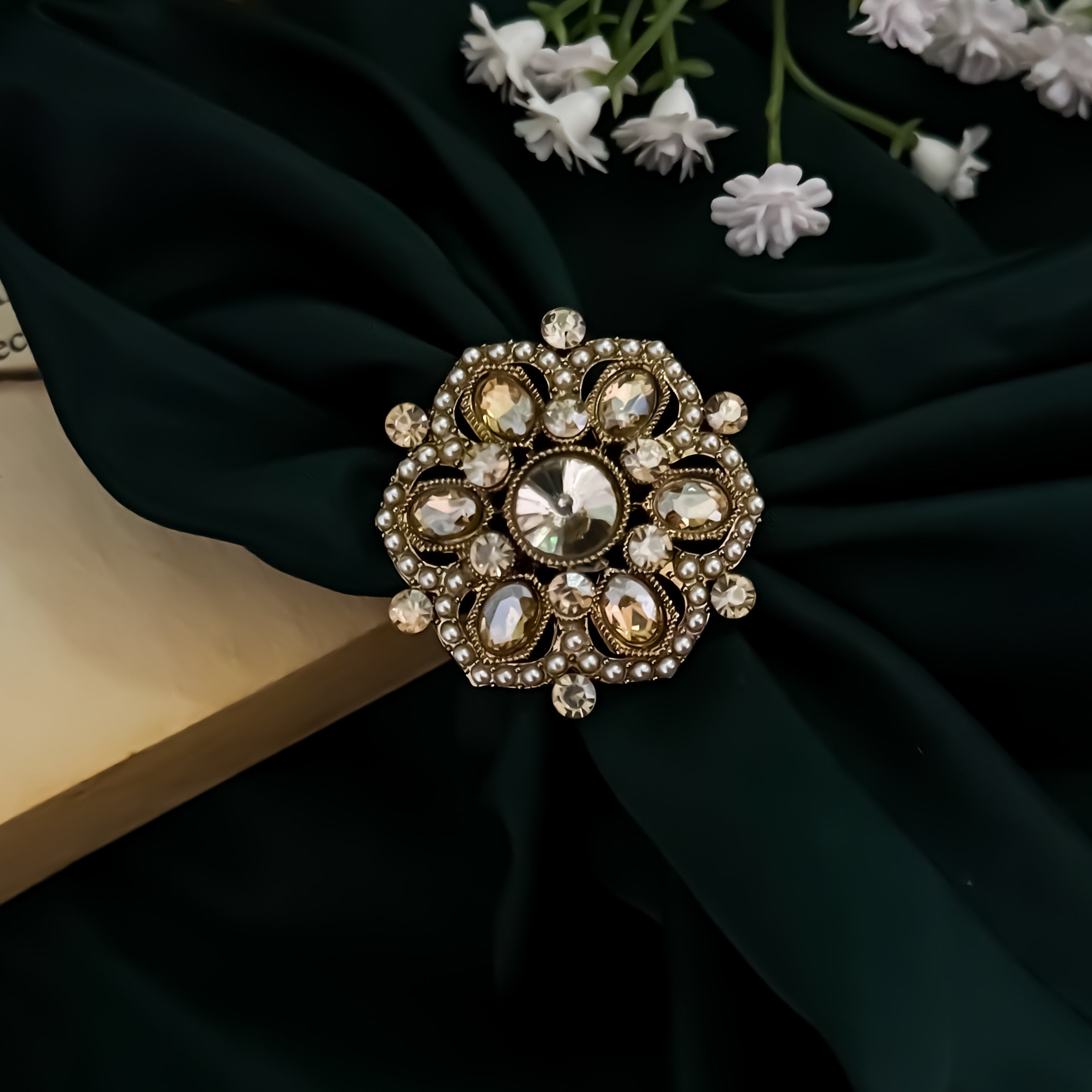 Aaradhya Jadau Adjustable Ring- Golden