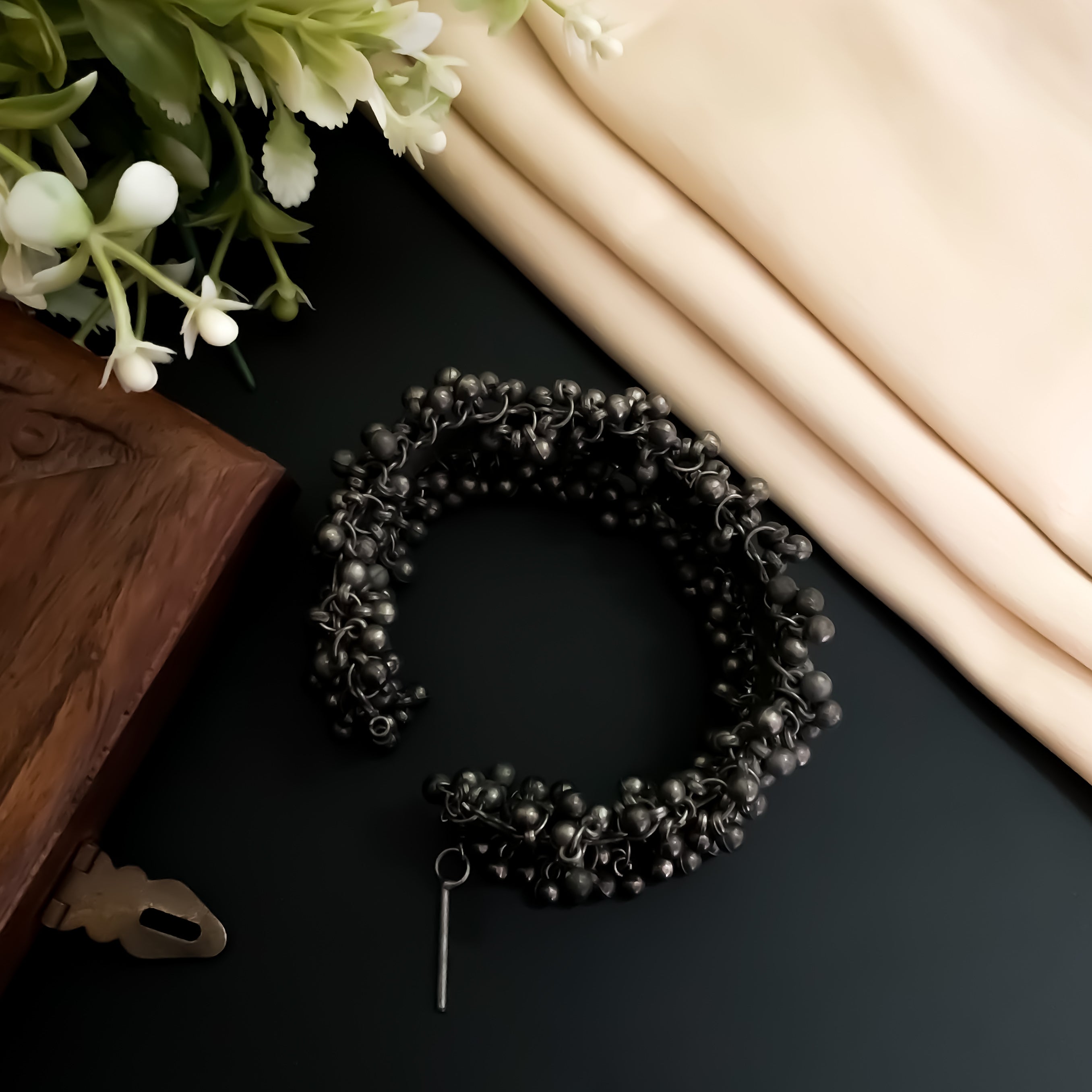 Aavya Silver Adjustable Bracelet/Kada