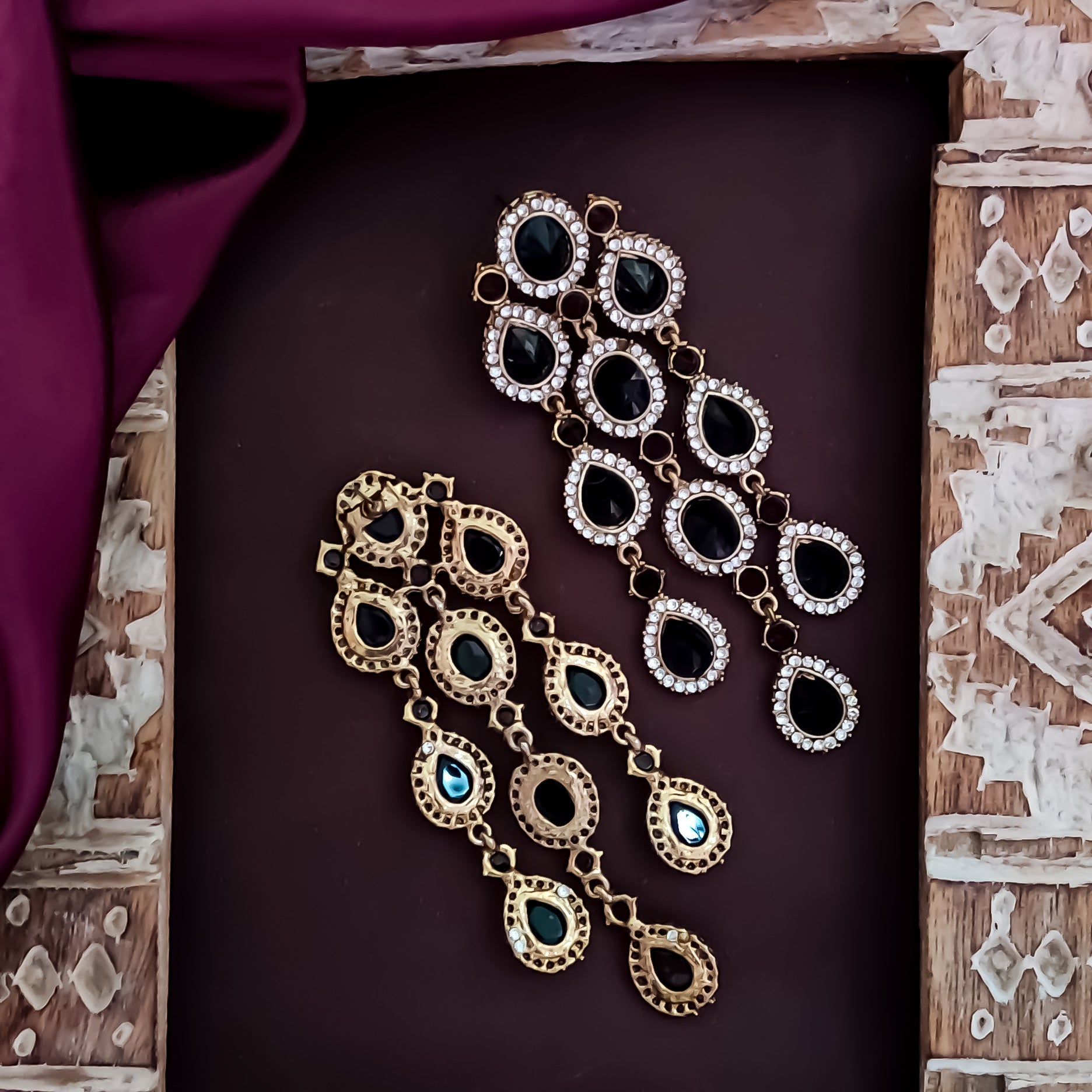 Anvi Dangler Lightweight  Chandbali Earring-  Black