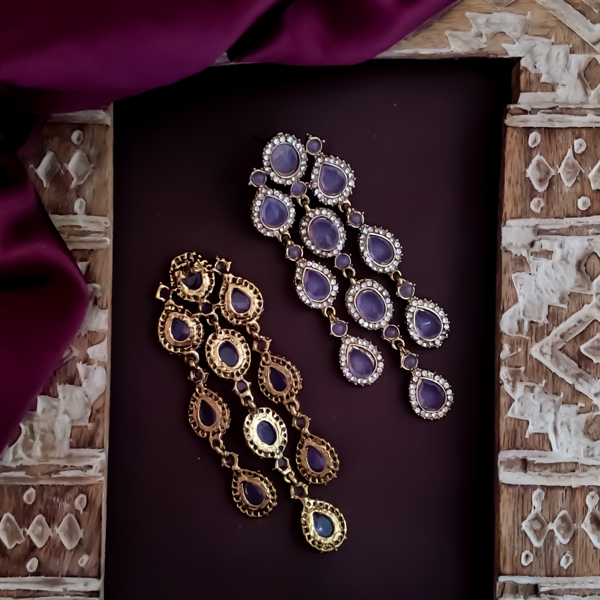 Anvi Dangler Lightweight Chandbali  Earring-  Lavender