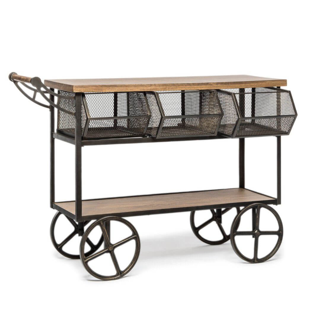 Kitchen Trolley with 3 Baskets