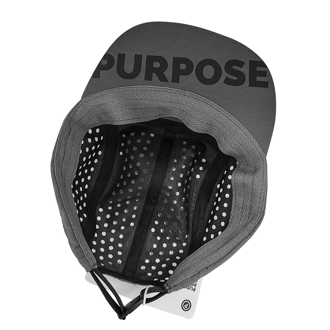 Grey 5-Panel Camper Cycling and Running Cap