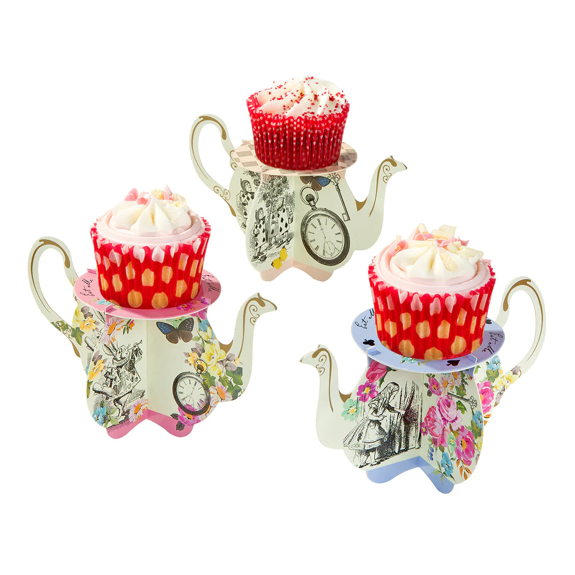 Alice in Wonderland Teapot Cupcake Stands 6ct
