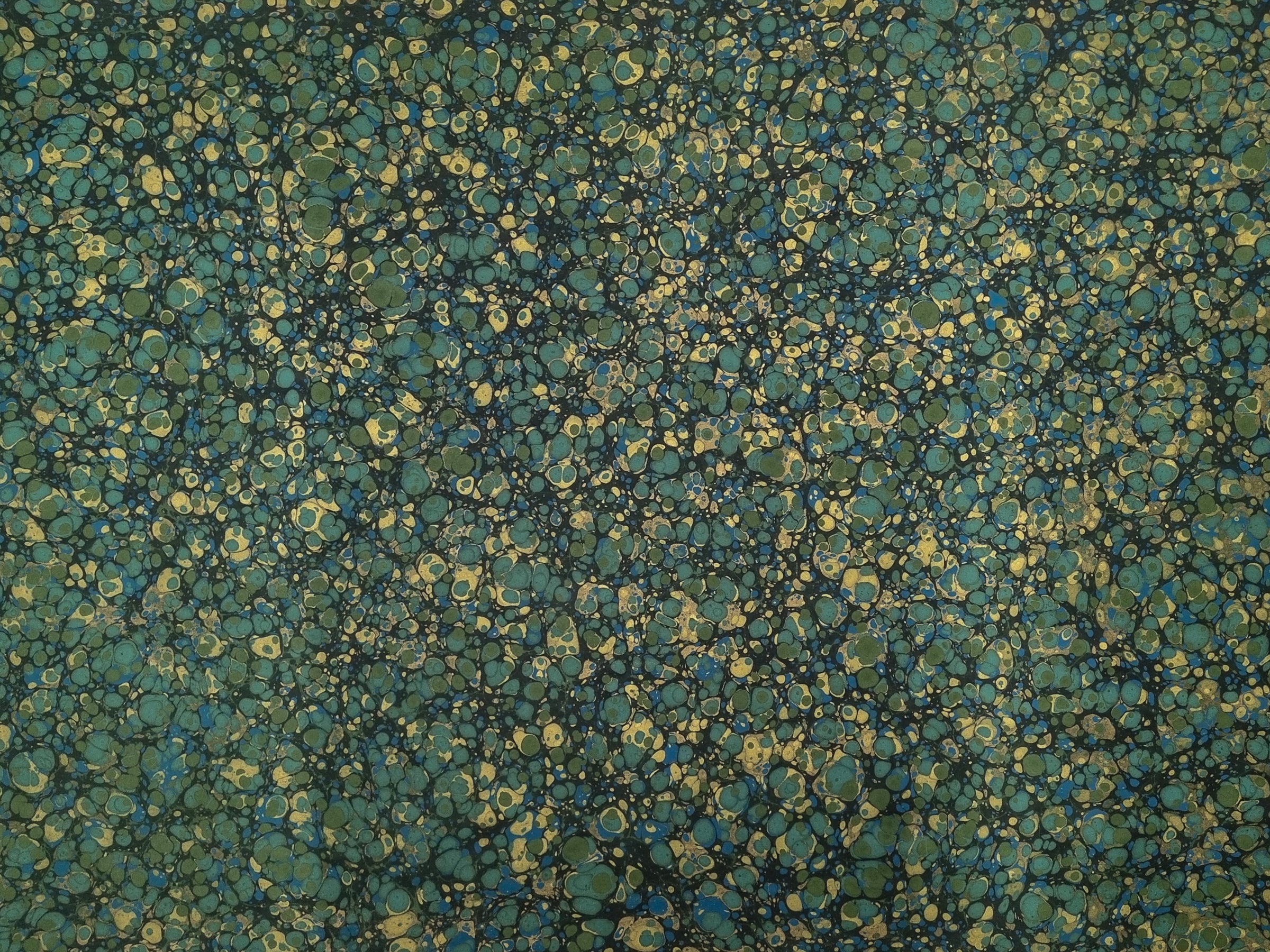 Marbled Paper: Green & Blue Shell by Papiers Prina