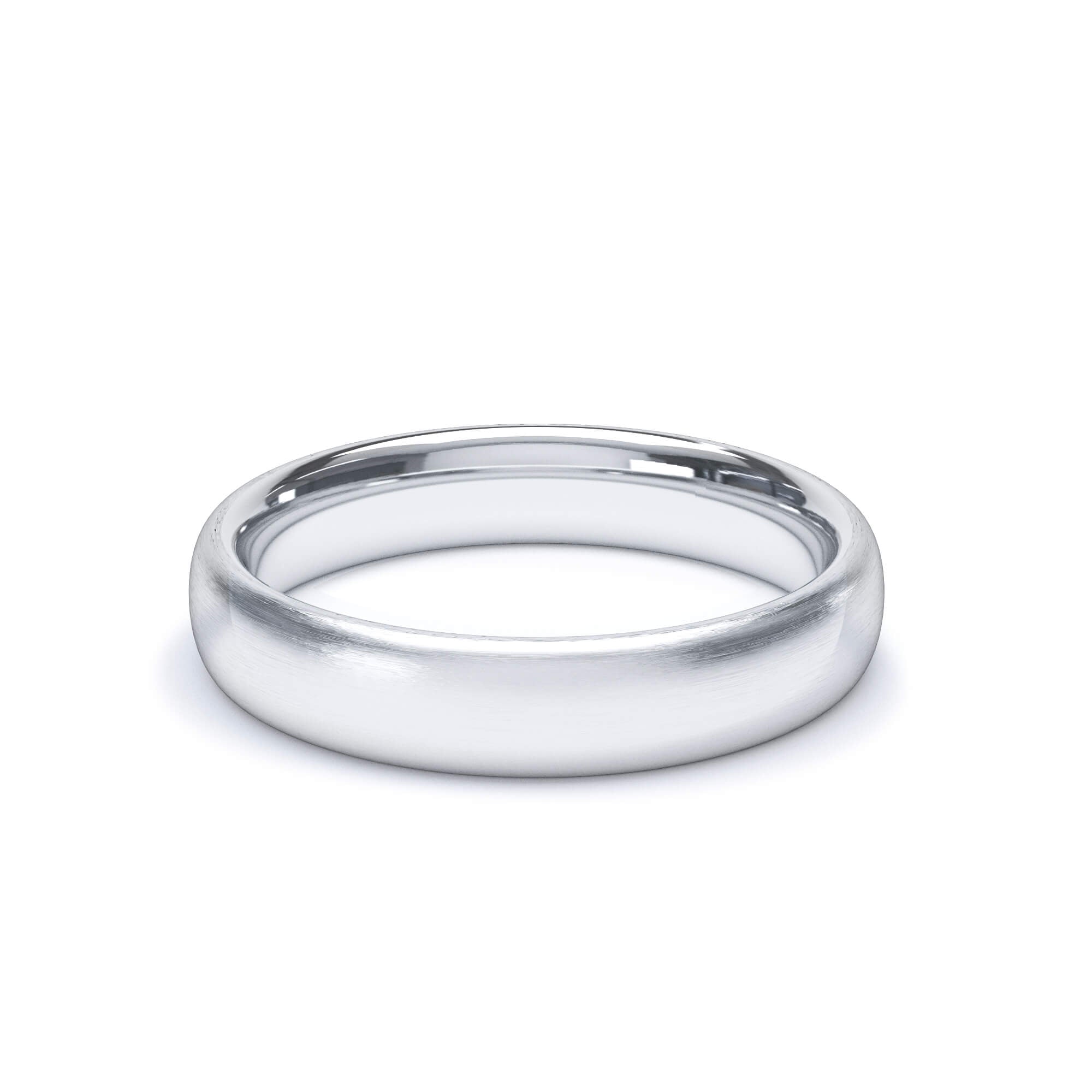 - Oval Profile Satin Wedding Ring 9k White Gold