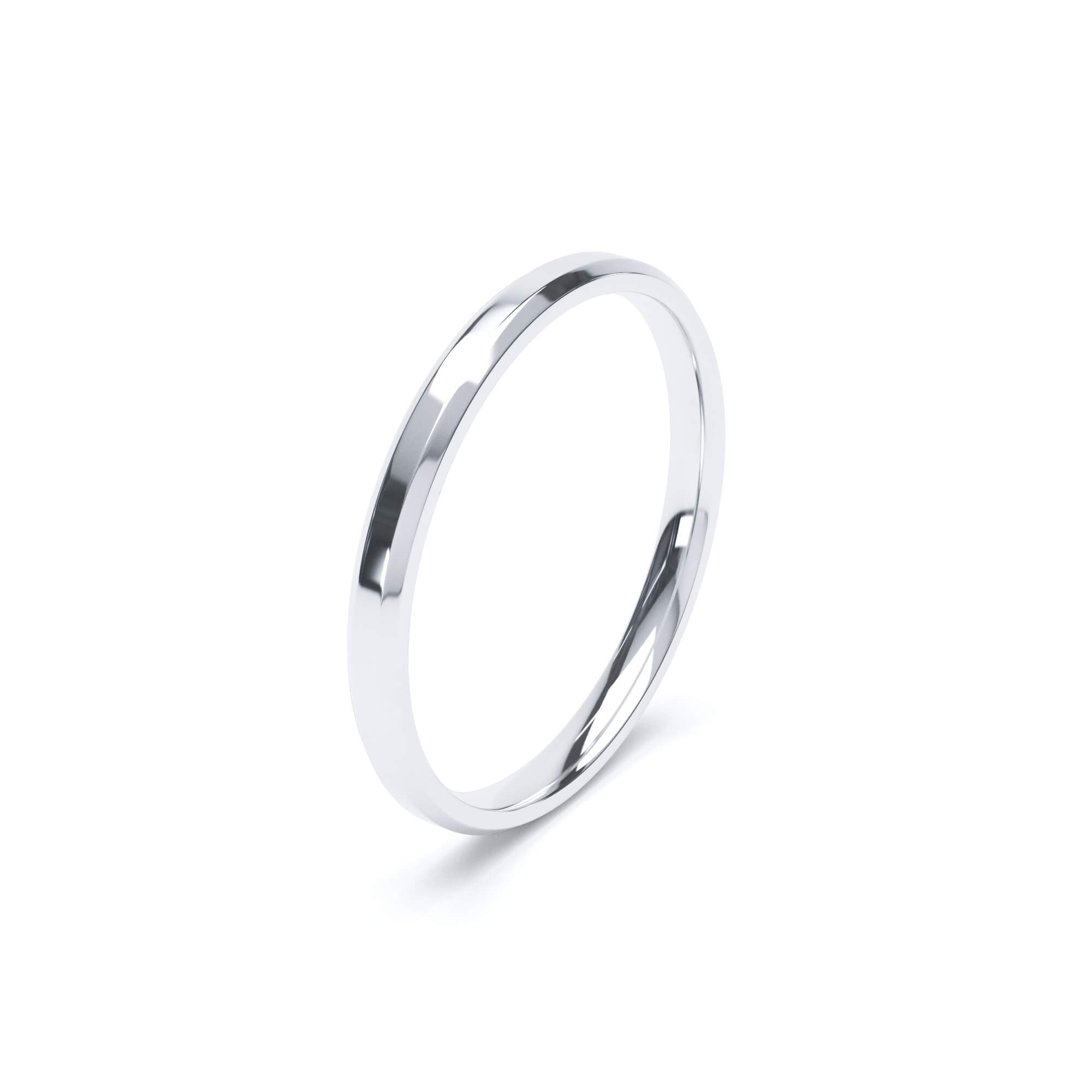 - Bevelled Edge Profile Plain Wedding Ring 950 Platinum