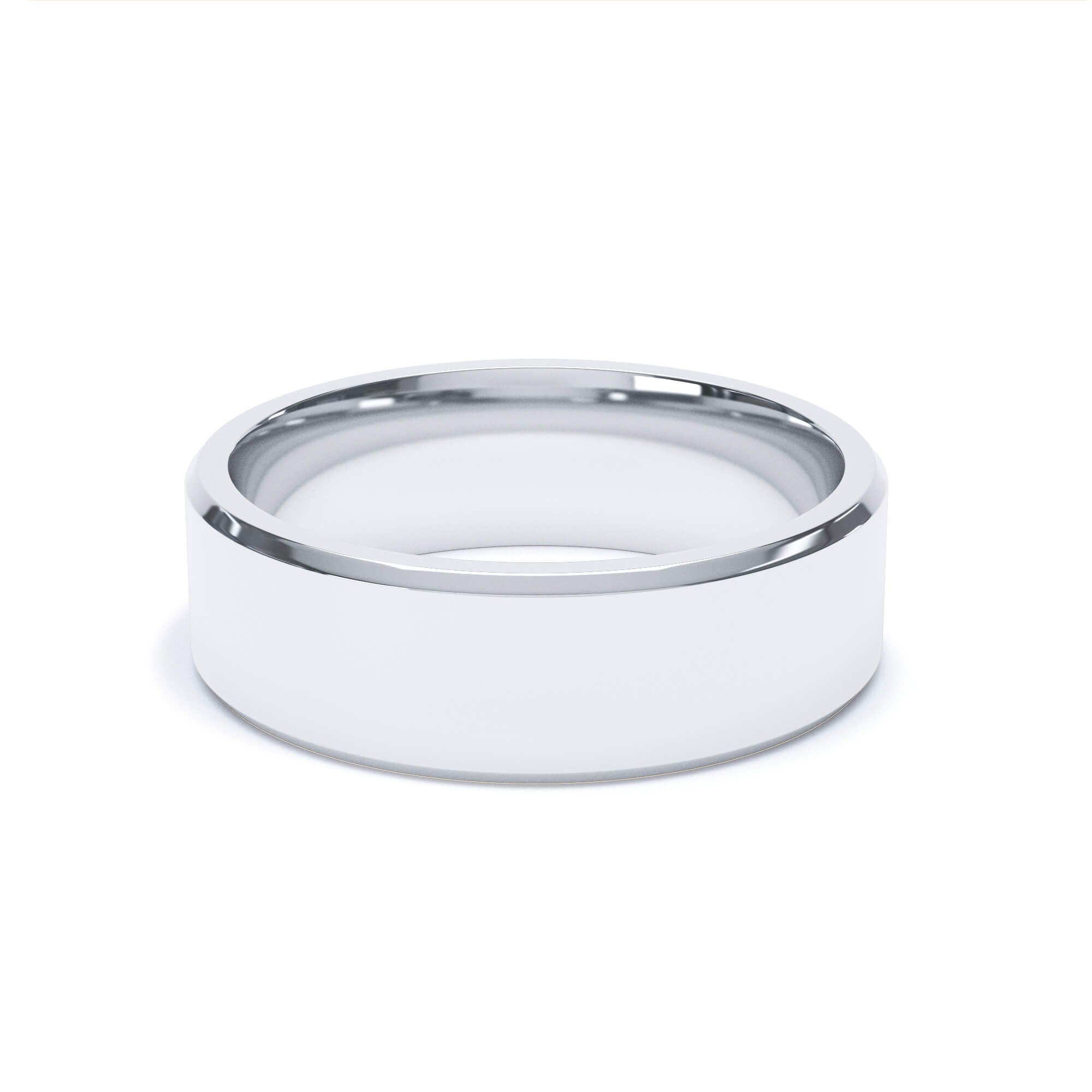 - Bevelled Edge Profile Wedding Ring Platinum