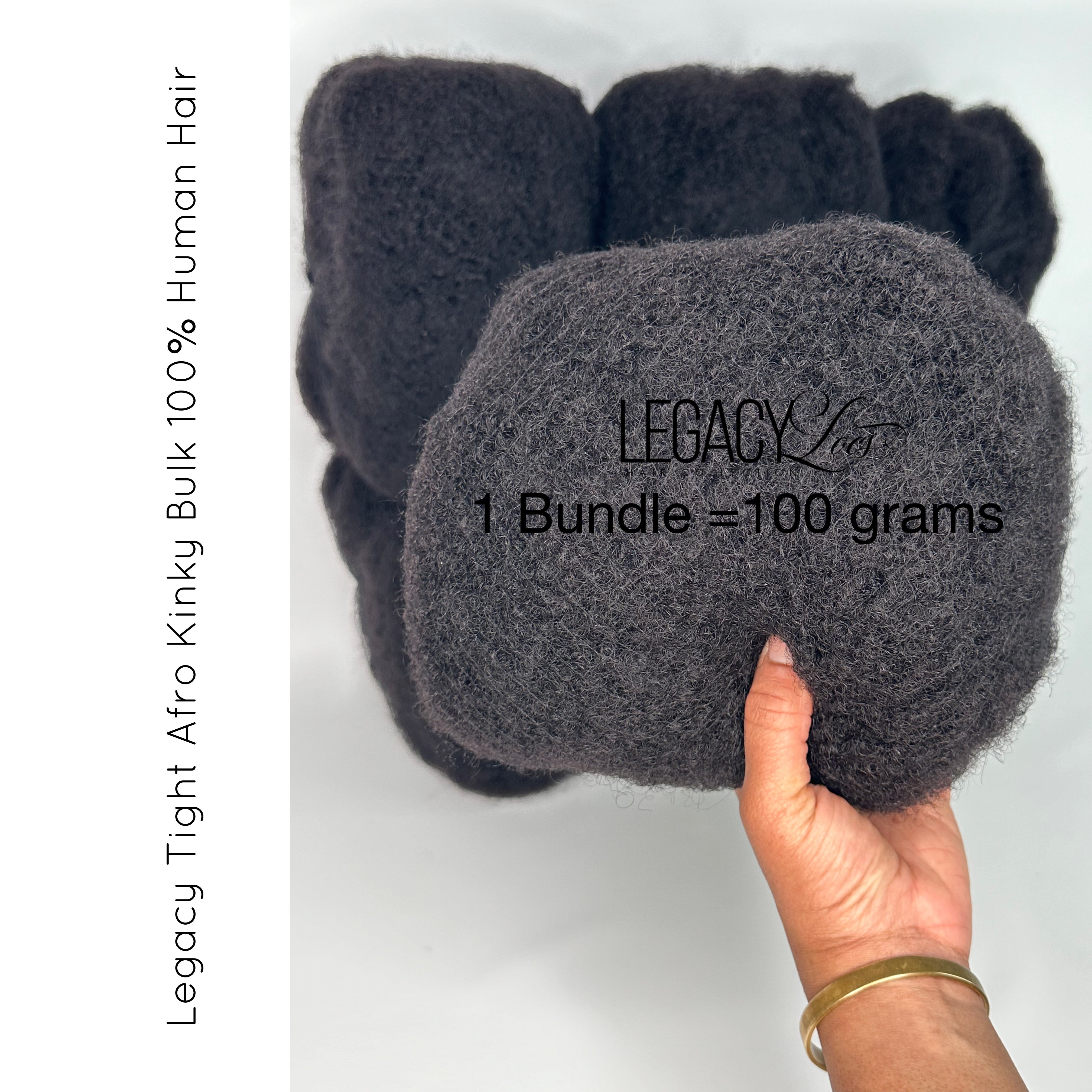 (100 Grams) Legacy Tight Afro Kinky Bulk 100% Human Hair