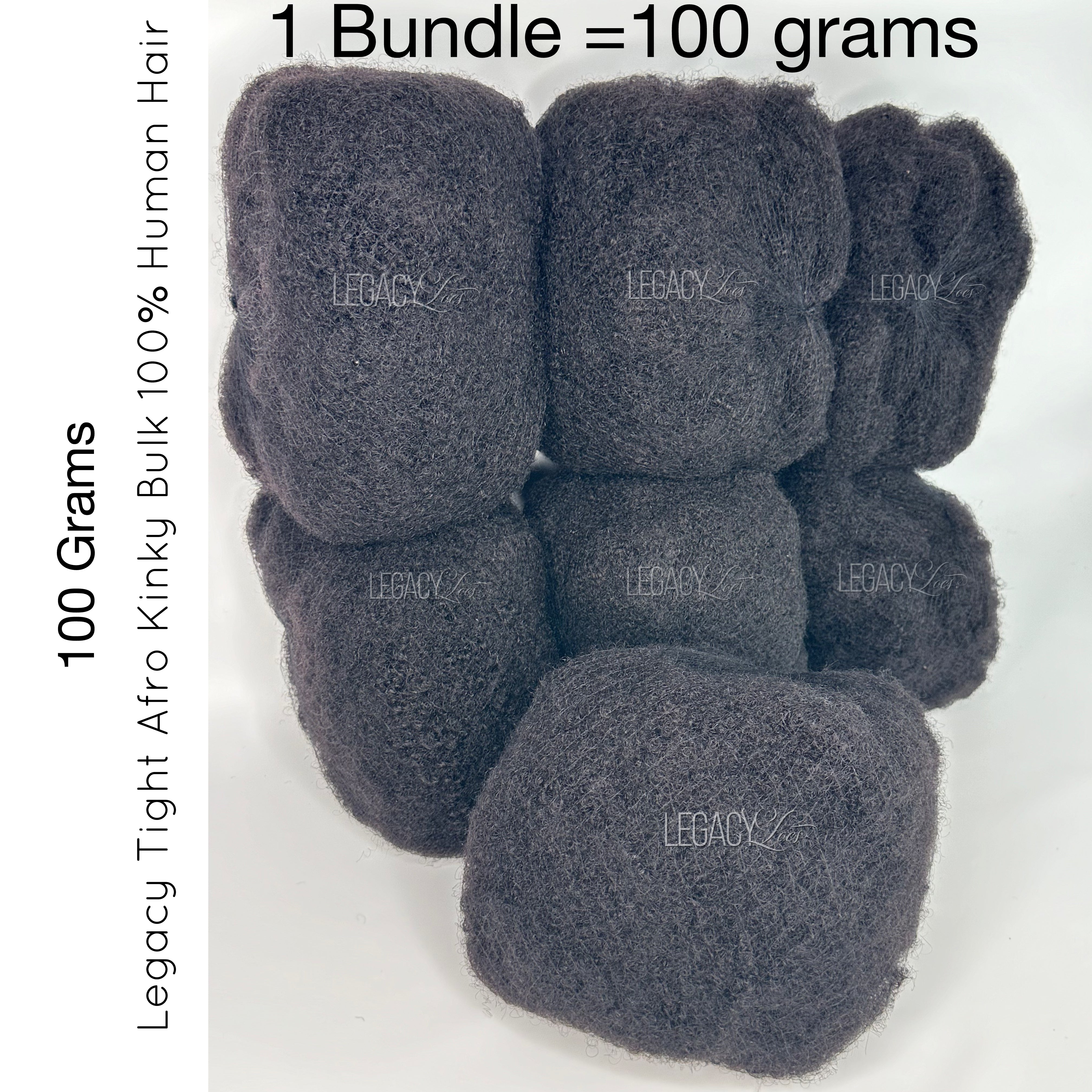(100 Grams) Legacy Tight Afro Kinky Bulk 100% Human Hair