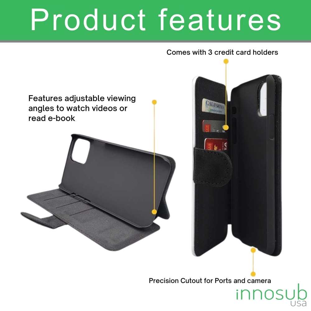 Sublimation Blanks Flip Wallet Leather Case Compatible with iPhone / Galaxy / Note