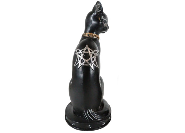 Black Cat Alchemy Symbols Statue
