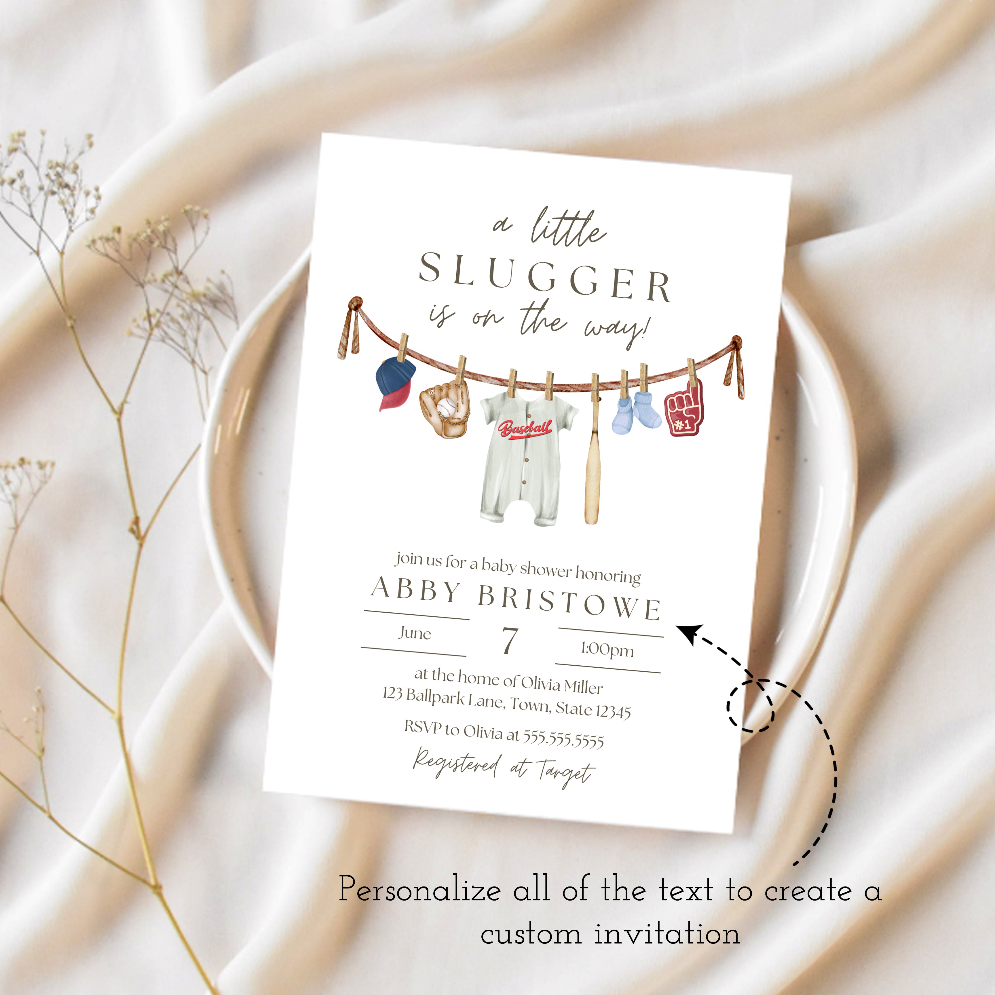 Baseball Baby Shower Invite | Baseball Baby Shower